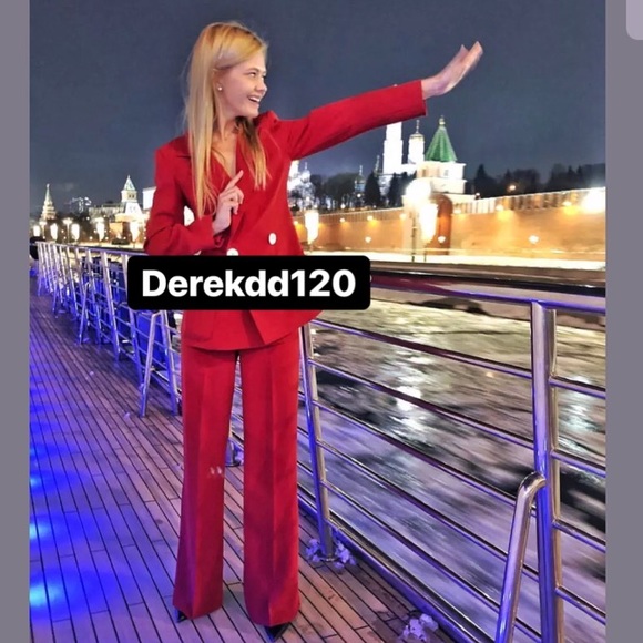 Zara Red Double Breasted Blazer Size Small - Picture 3 of 4